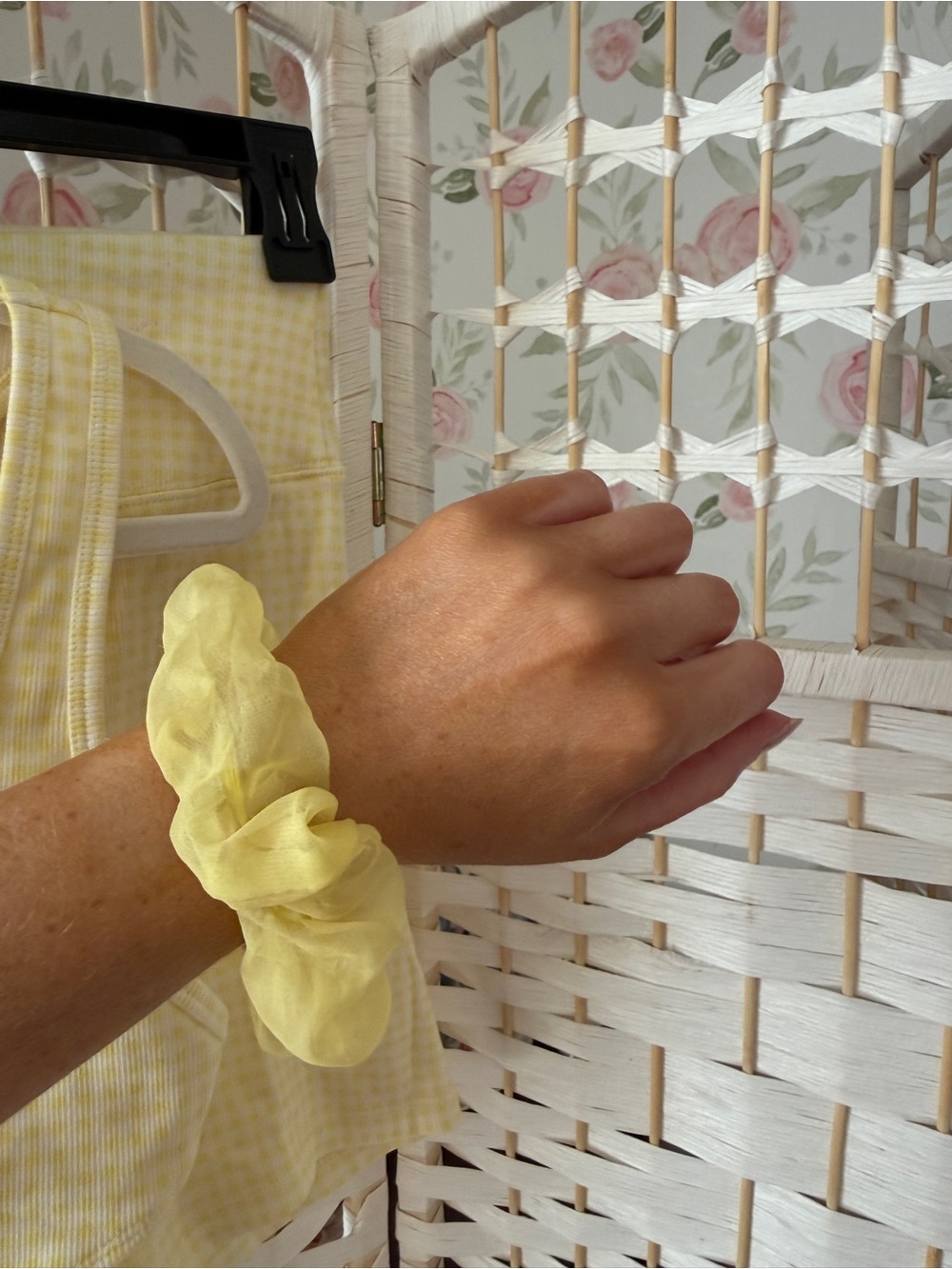 Lemon Yellow Chiffon Hair Scrunchie